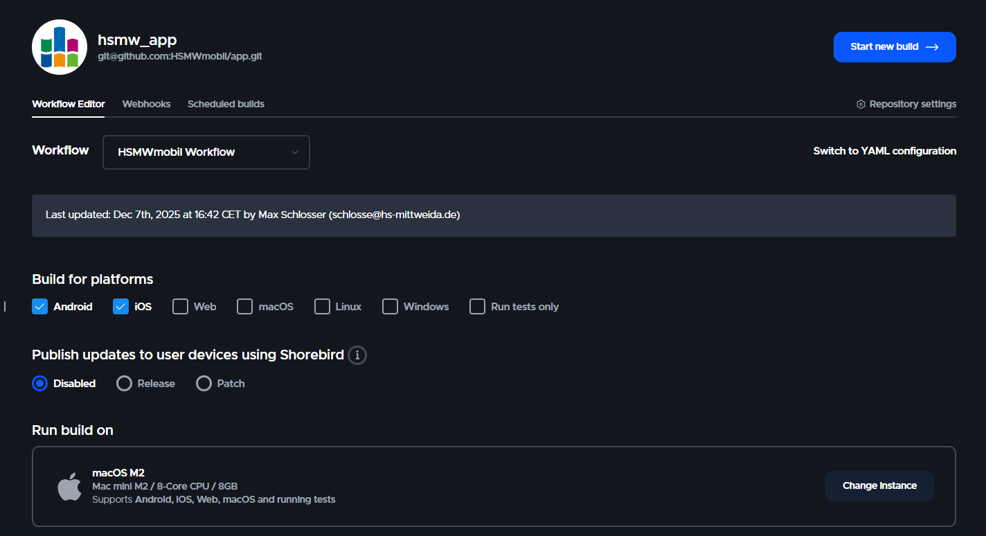 Codemagic project overview